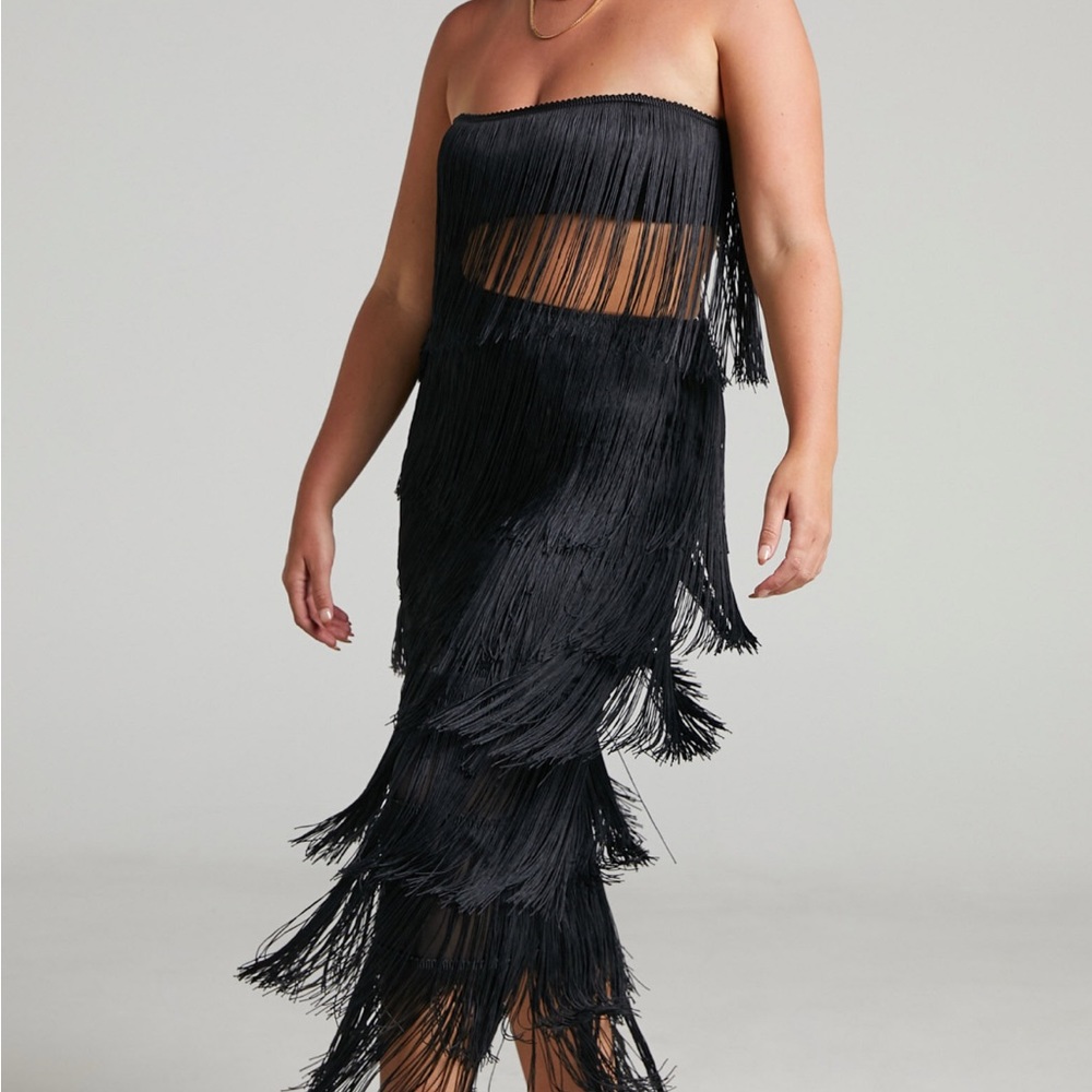 SHOWPO. Black set frill dress